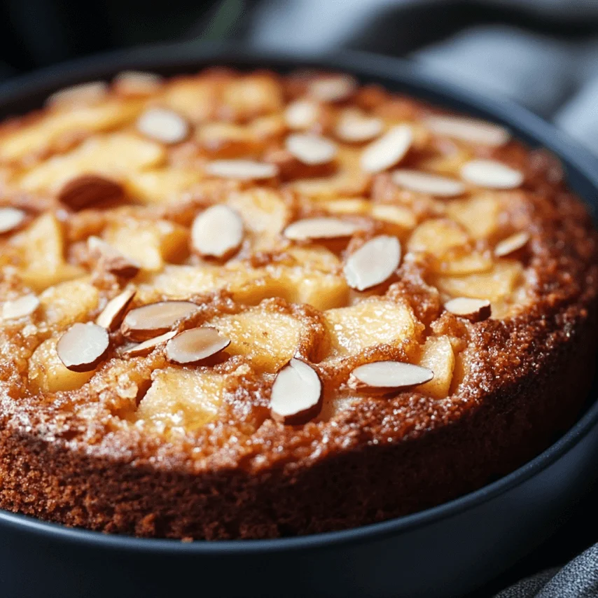 Gâteau moelleux aux pommes et amandes doré au four