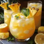 Punch Tropical à l'Ananas et à la Limonade Servi Frais