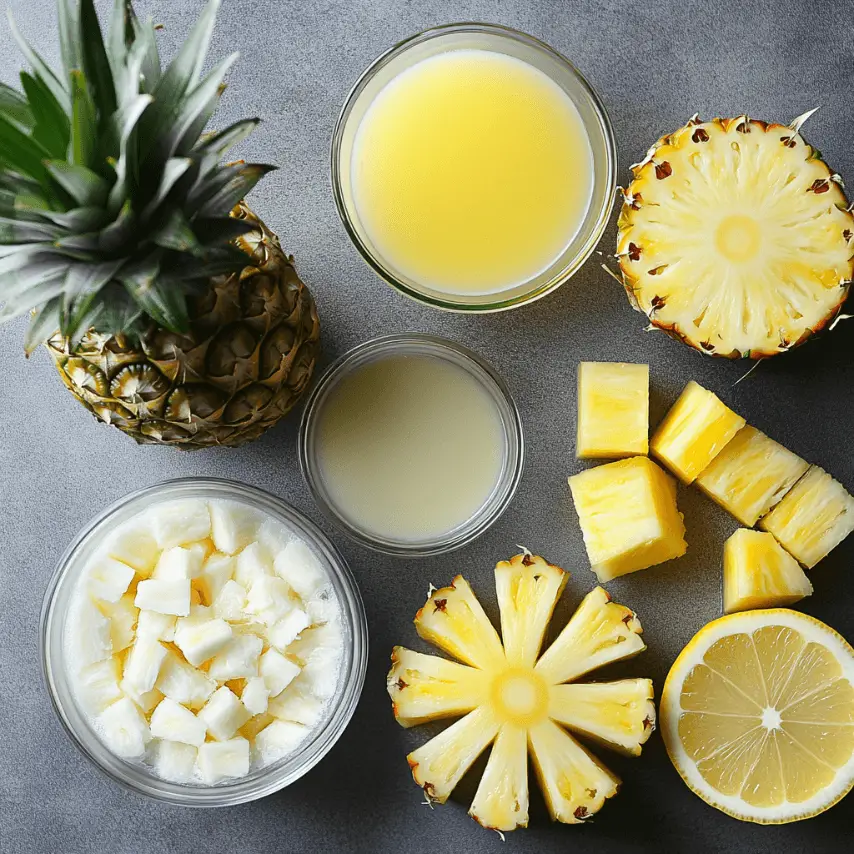 Punch Tropical à l'Ananas et à la Limonade Servi Frais