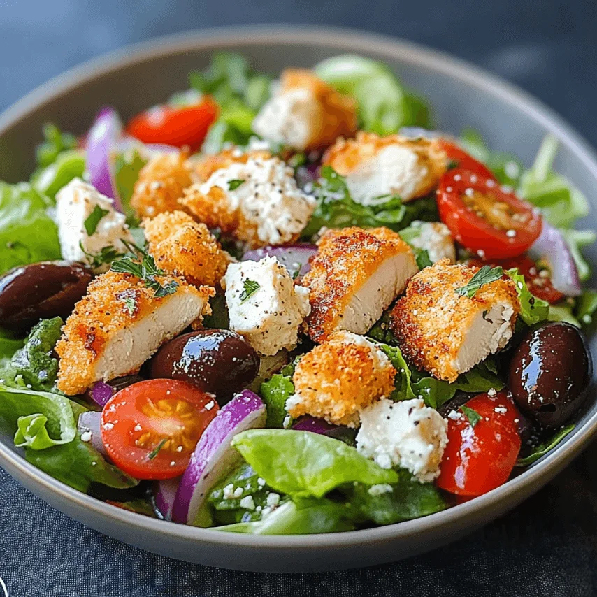 Salade Grecque Revisitée au Poulet Pané Maison