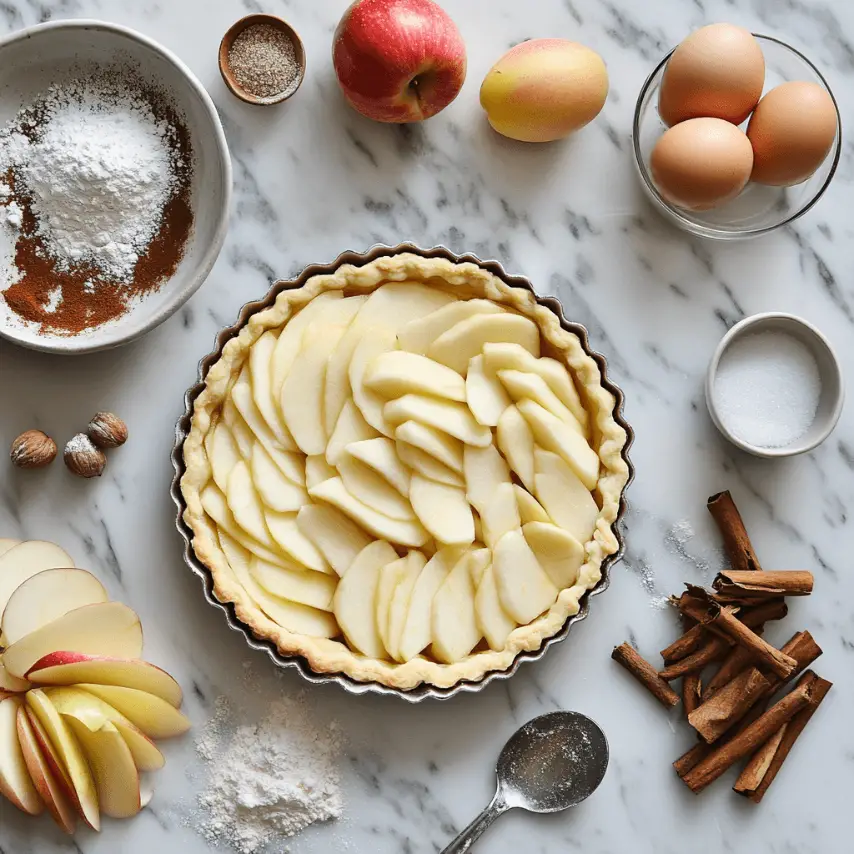 Tarte aux pommes super crémeuse dorée au four