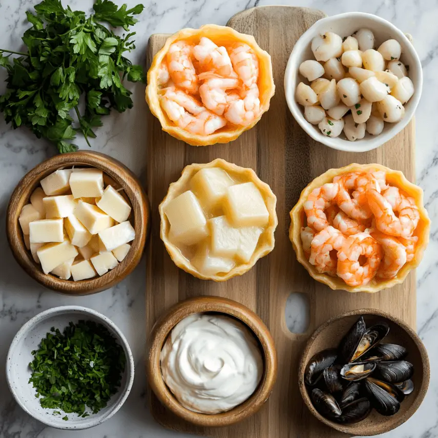 Vol-au-vent aux fruits de mer crémeux et feuilleté doré