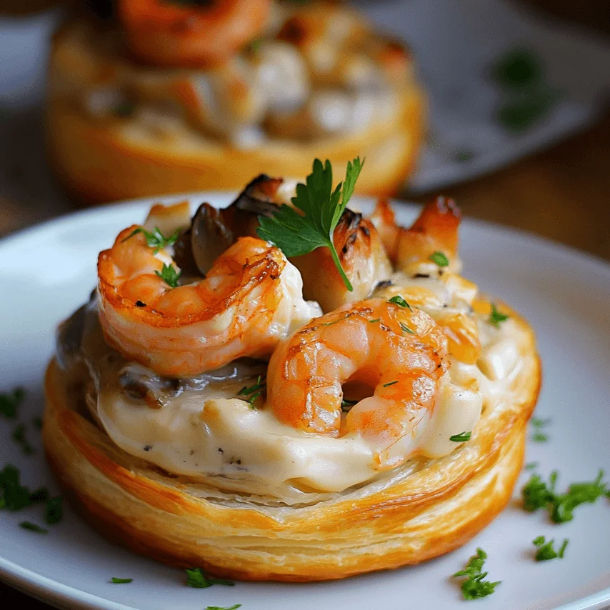 Vol-au-vent aux fruits de mer crémeux et feuilleté doré
