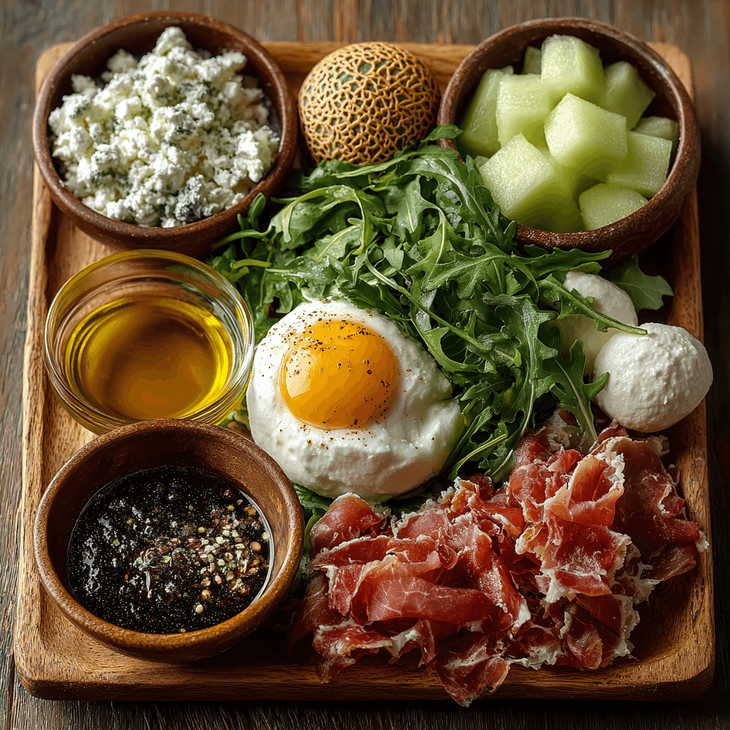 Salade Melon et Jambon de Boeuf Cru aux Deux Fromages délicieuse à découvrir !
