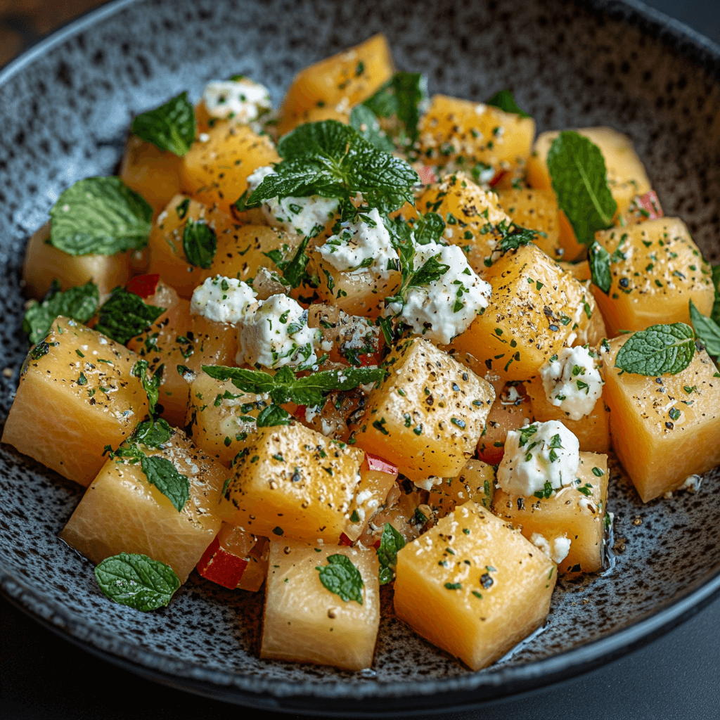 Salade melon feta menthe fraîche : rafraîchissez vos repas !