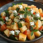 Salade melon feta menthe fraîche : rafraîchissez vos repas !