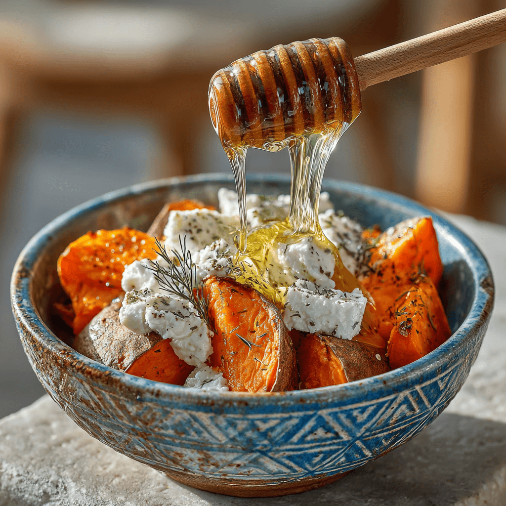 Patates Douces Rôties au Chèvre et Miel : un délice à découvrir!