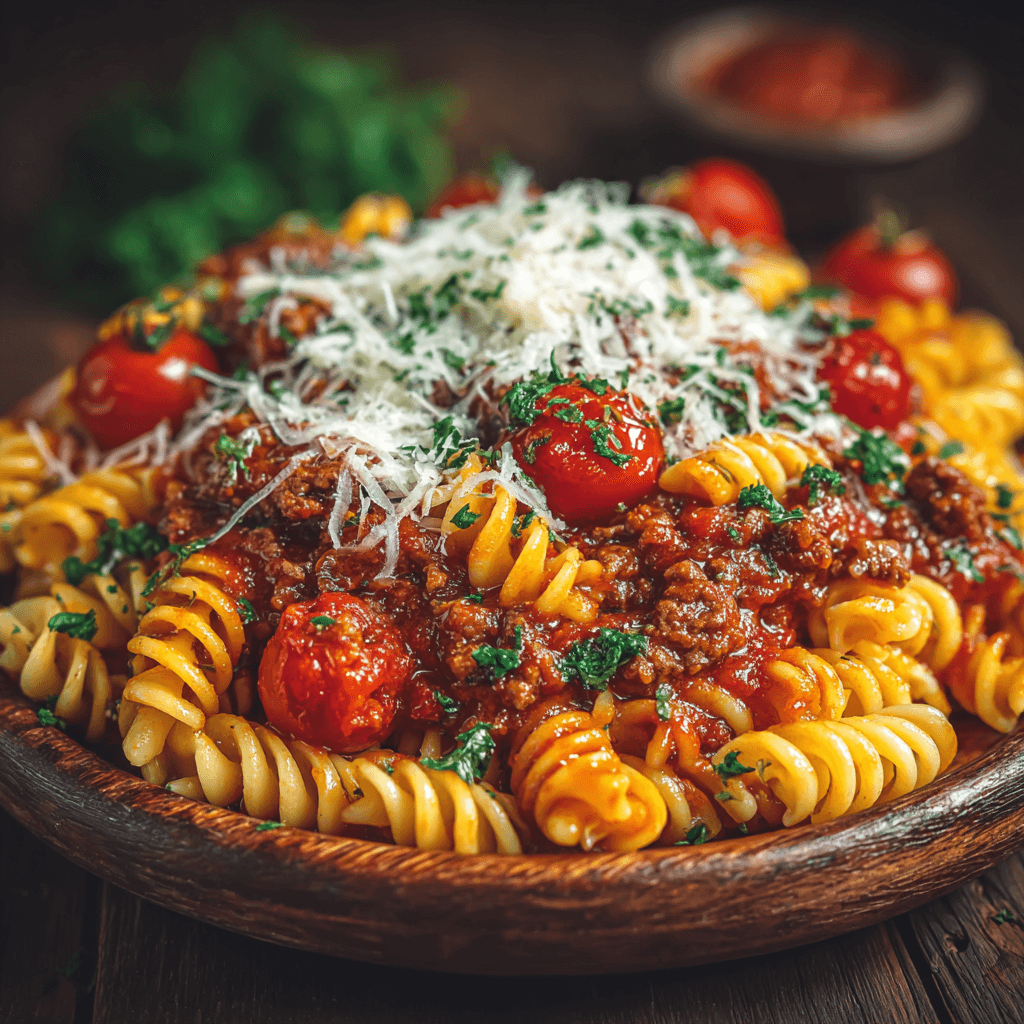 Pâtes au bœuf à la sauce tomate : un délice rapide à préparer !