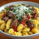 Pâtes au bœuf à la sauce tomate : un délice rapide à préparer !