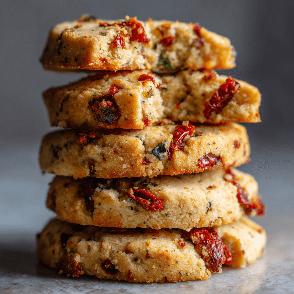 Cookies Salés aux Tomates Séchées et Poivrons à l'Huile 