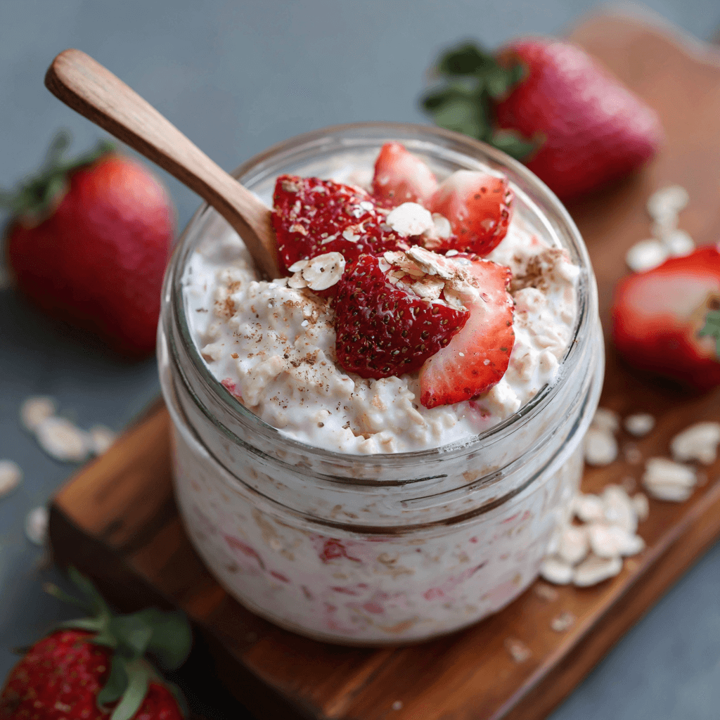 Gruau au cheesecake aux fraises pour la nuit : savourez un délice!