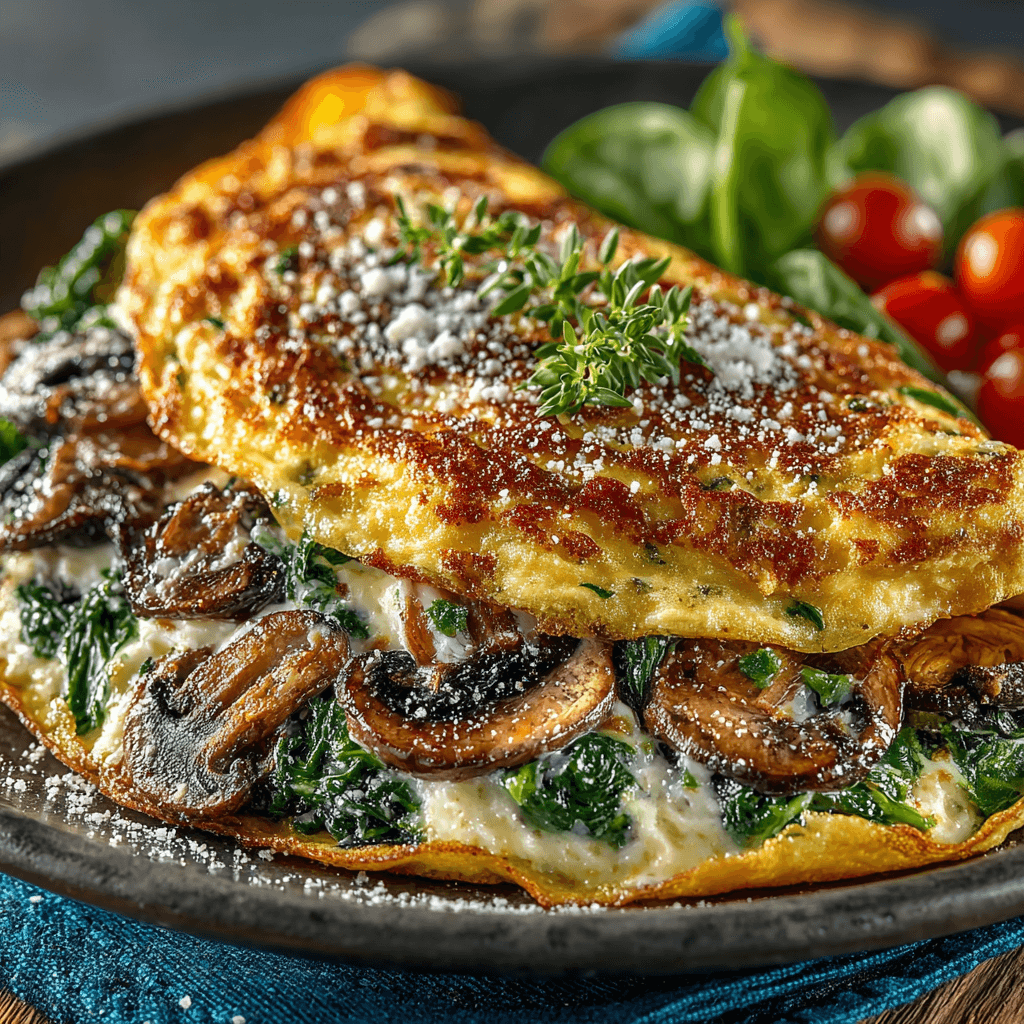 Omelette aux Champignons et Épinards : Savourez cette recette délicieuse !