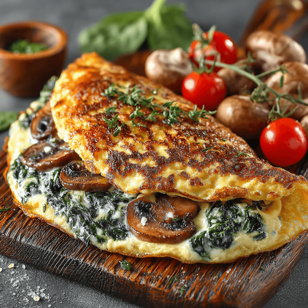 Omelette aux Champignons et Épinards : Savourez cette recette délicieuse !