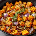 Poêlée de Patates Douces Sautées aux Oignons, Ail et Thym : Savourez un plat délicieux et sain !