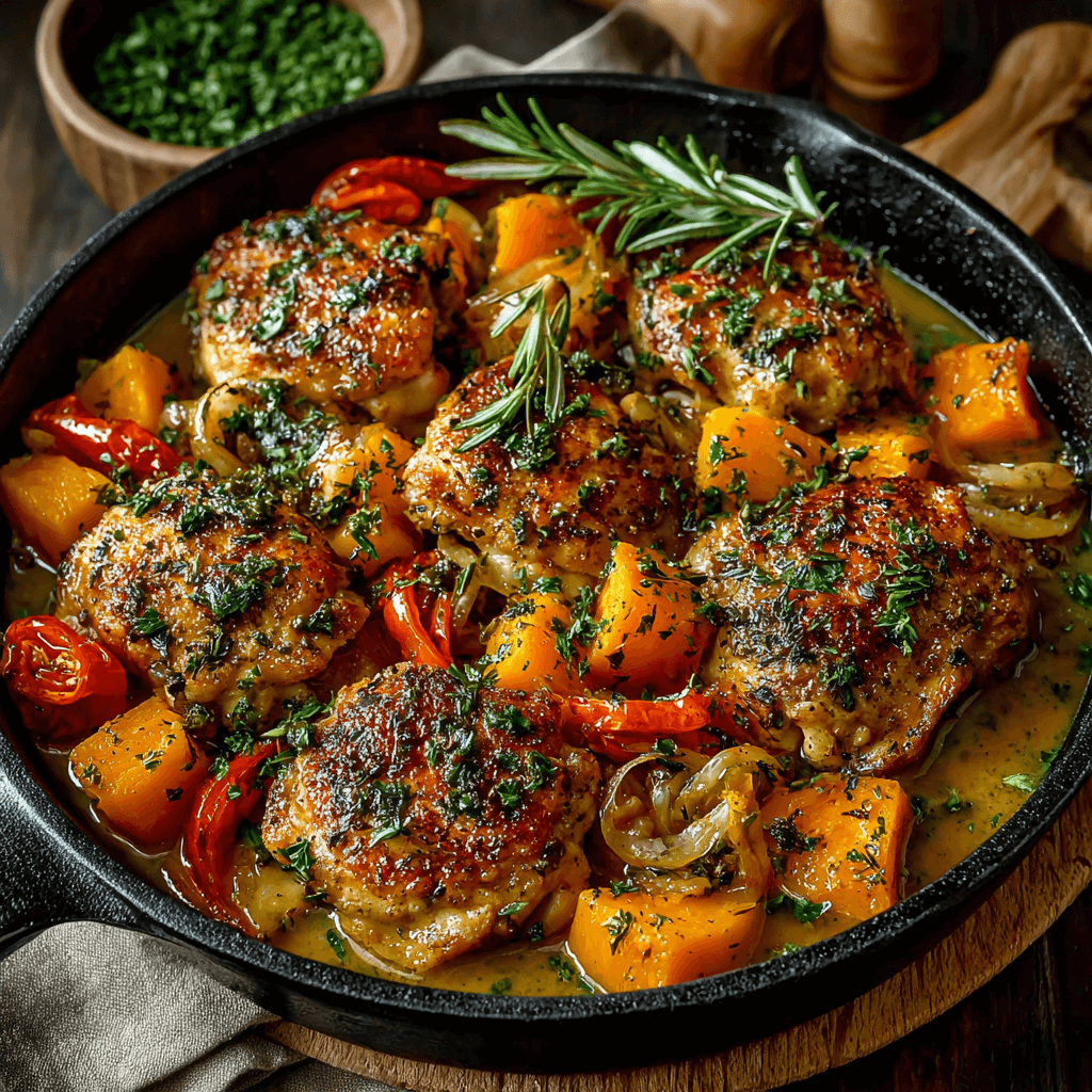 Poulet au cidre de pomme et courge musquée, un régal à découvrir !