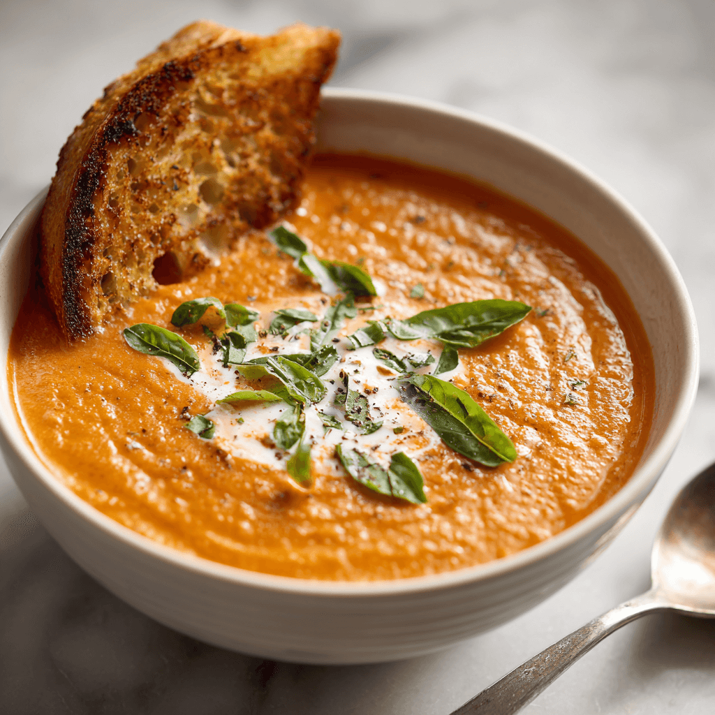 Soupe Crémeuse de Tomates au Basilic : Un délice à découvrir !
