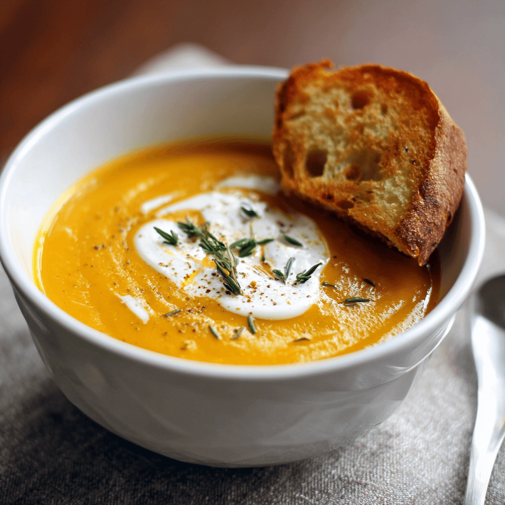 Soupe crémeuse à la courge musquée facile pour régaler !