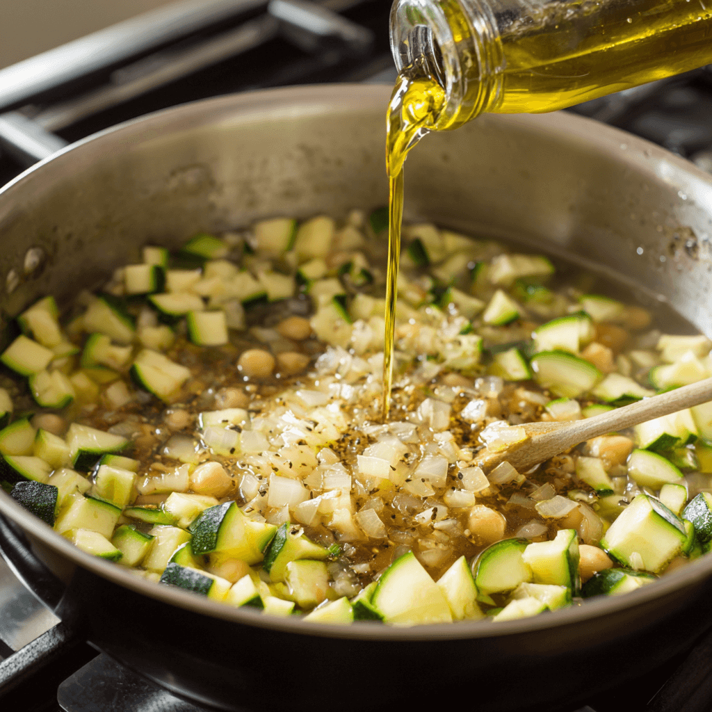 Soupe de courgettes, pois-chiche et parmesan délicieuse à découvrir !