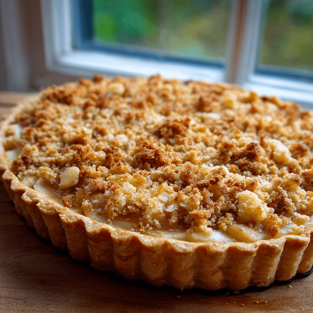 Tarte aux pommes et crumble noisettes : un délice à découvrir !