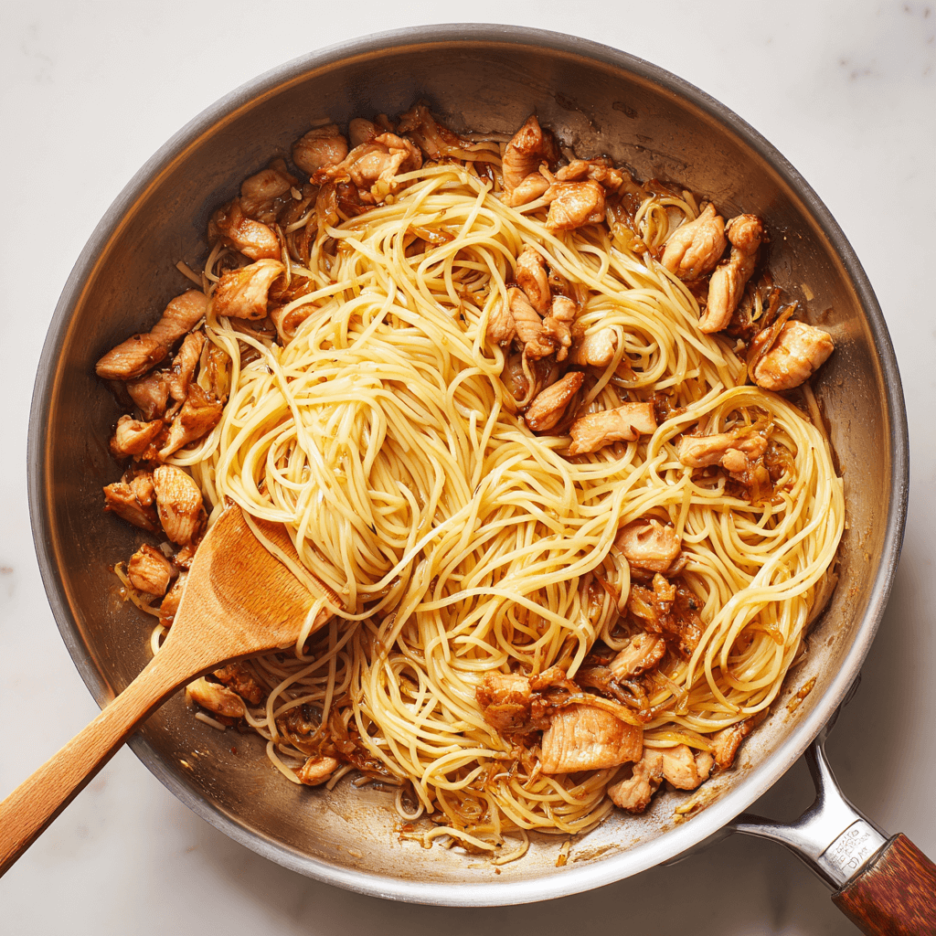 Nouilles Sautées au Poulet Caramélisé : un délice irrésistible !