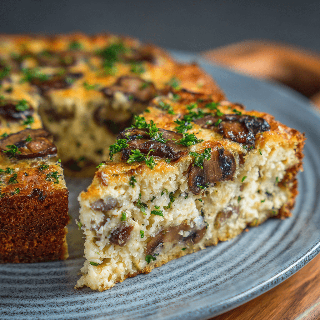 Cake aux Champignons, Comté, Noisettes et Persil : une recette irrésistible à essayer !