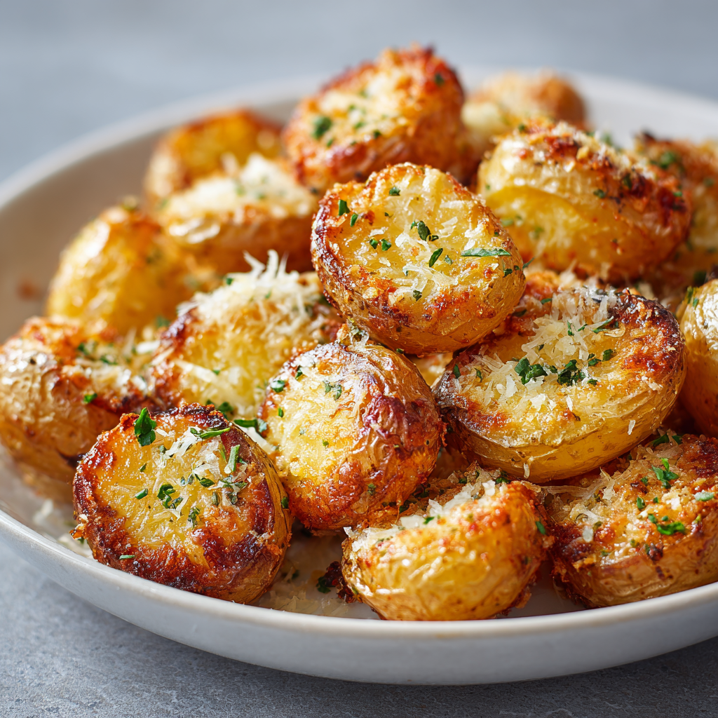 Pommes de terre grenaille au parmesan cuites au four : savourez ce délice croustillant !