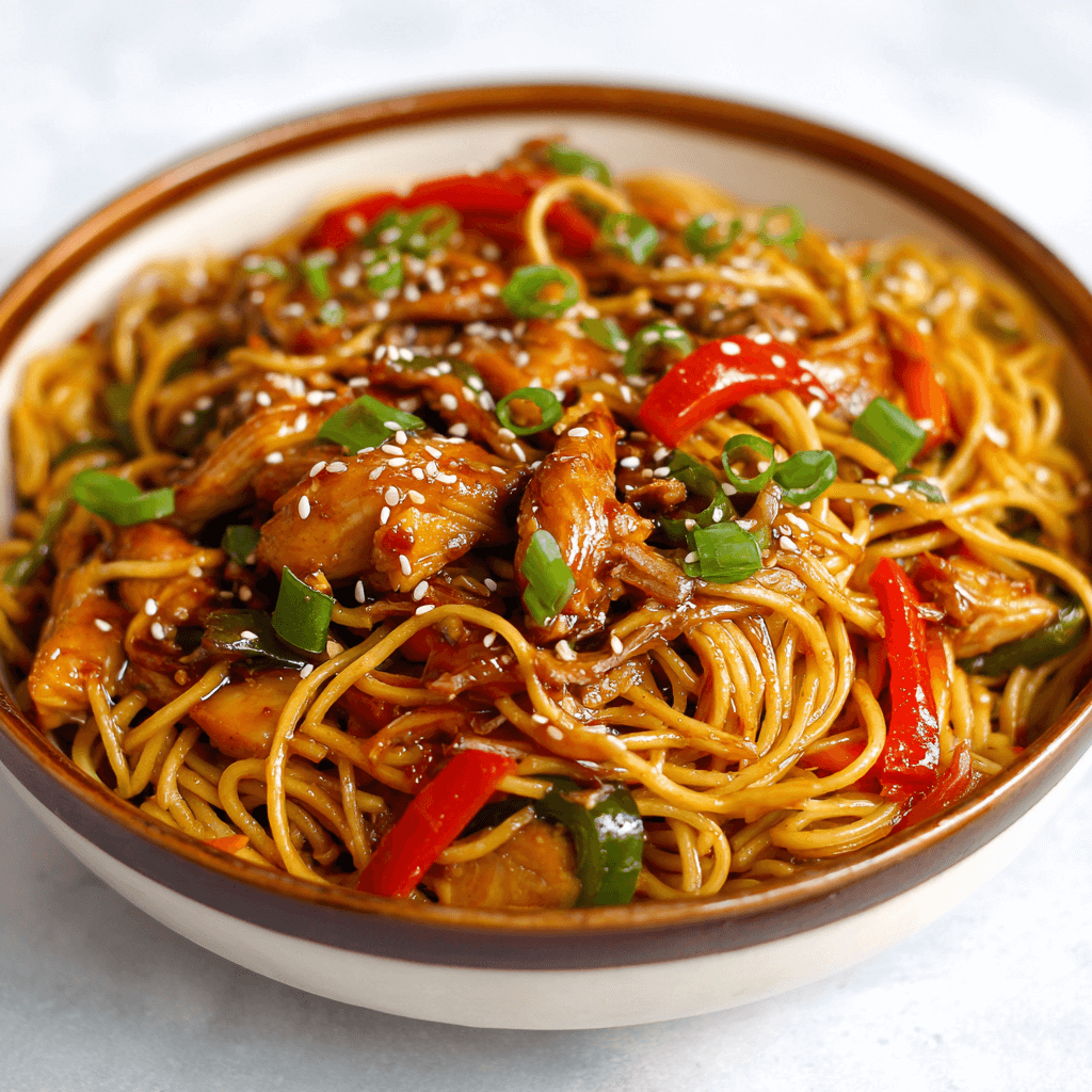 Nouilles Sautées au Poulet Caramélisé : un délice irrésistible !