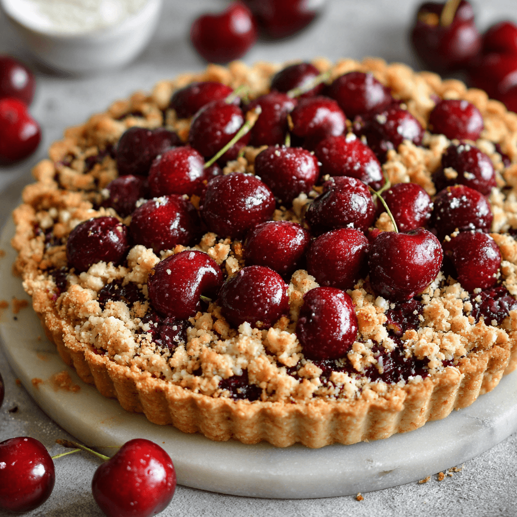 Tarte streusel aux cerises : le dessert irrésistible à essayer !
