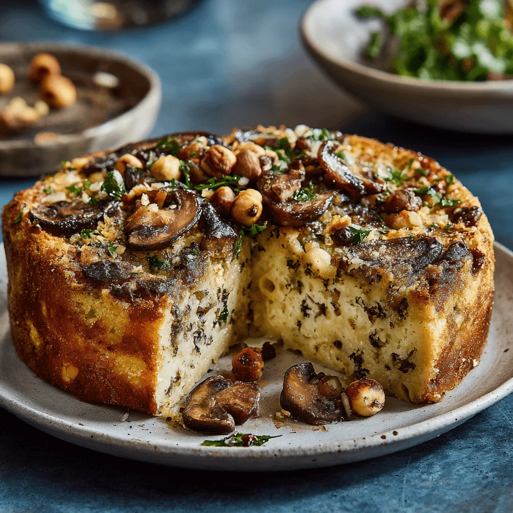 Cake aux Champignons, Comté, Noisettes et Persil : une recette irrésistible à essayer !