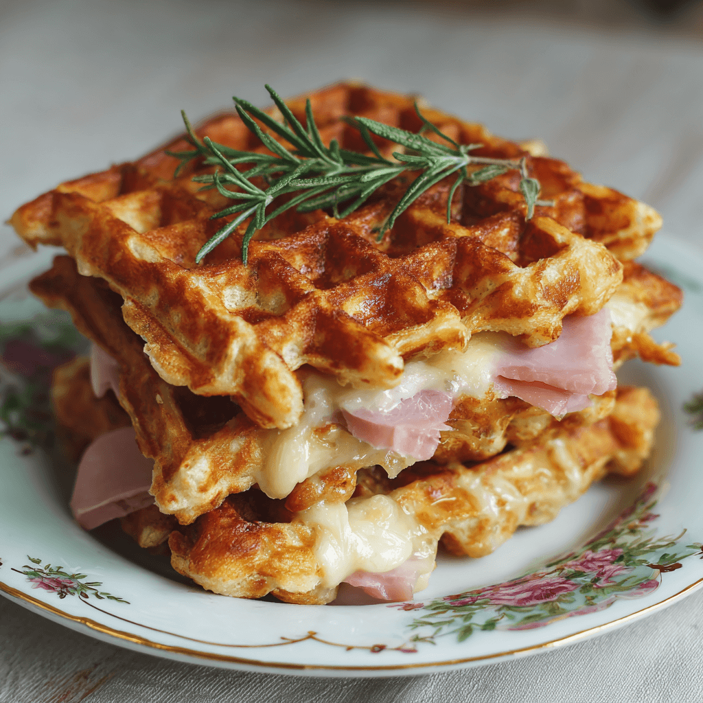 Gaufres Croustillantes Garnies de Jambon de boeuf et Fromage : découvrez cette recette délicieuse !