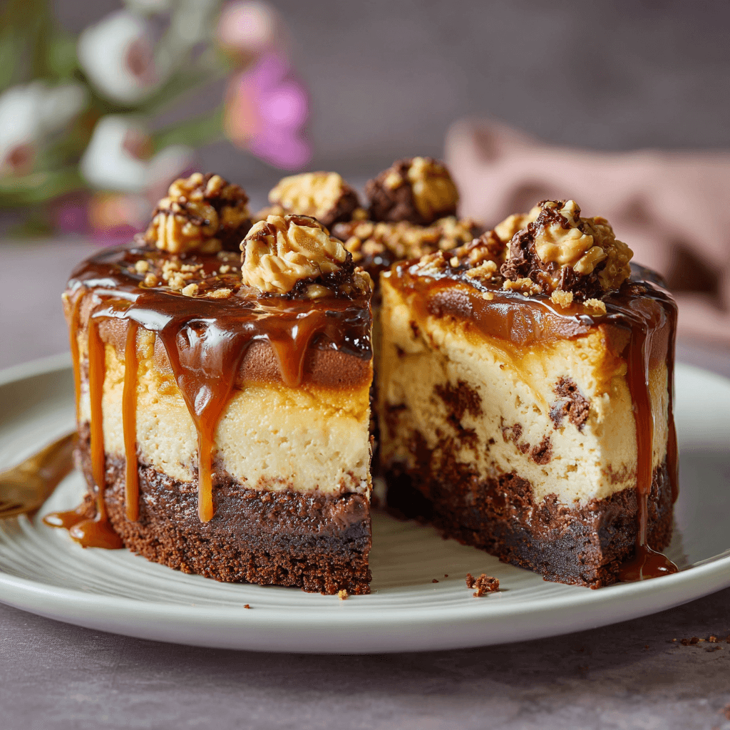 Délicieux cheesecake au caramel et aux brownies à découvrir !