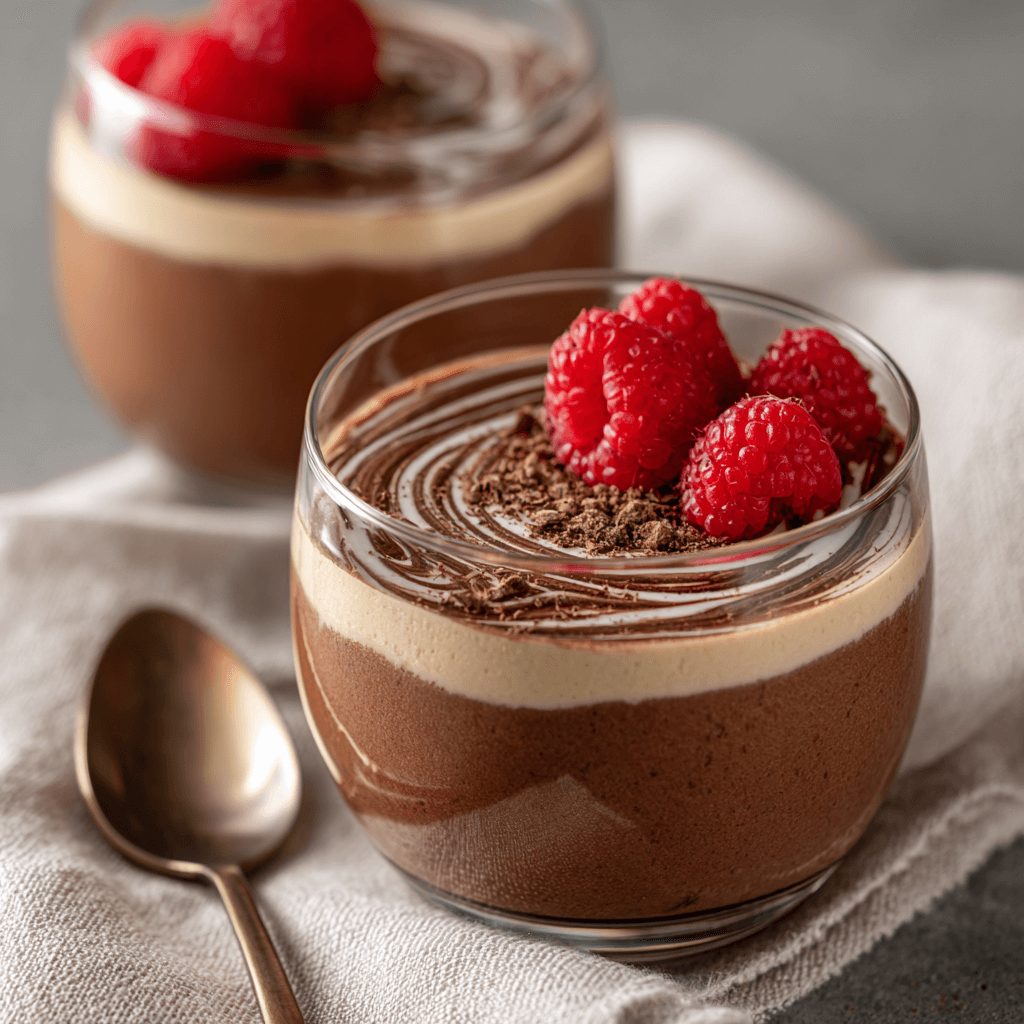 Mousse zébrée aux deux chocolats : un dessert irrésistible !