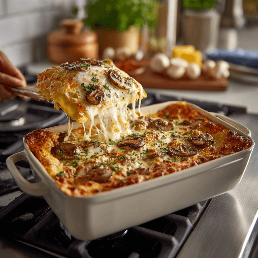 Lasagnes Faciles aux Champignons, Jambon de boeuf et Fromage : un plat irrésistible à essayer !