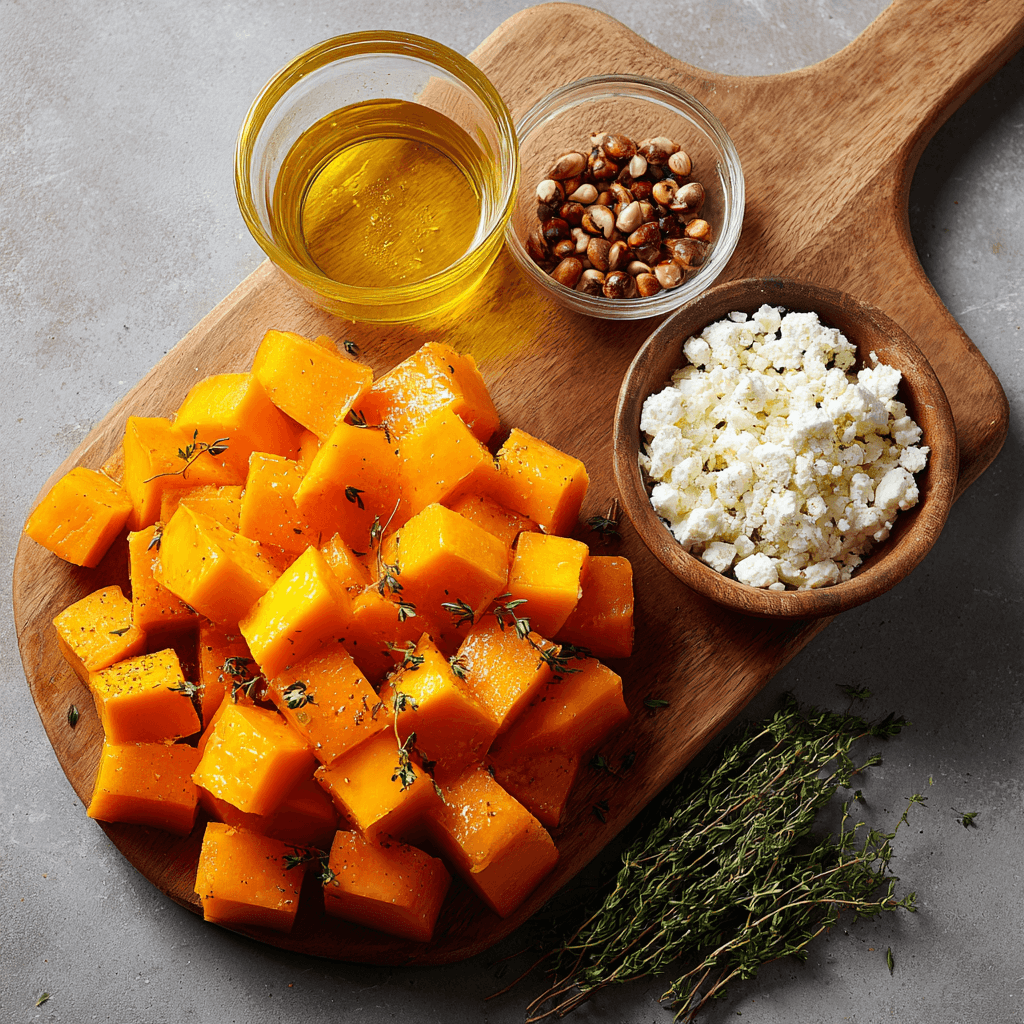 Butternut Rôti au Miel, Thym, Feta & Noisettes : Découvrez la recette délicieuse à essayer cet automne!