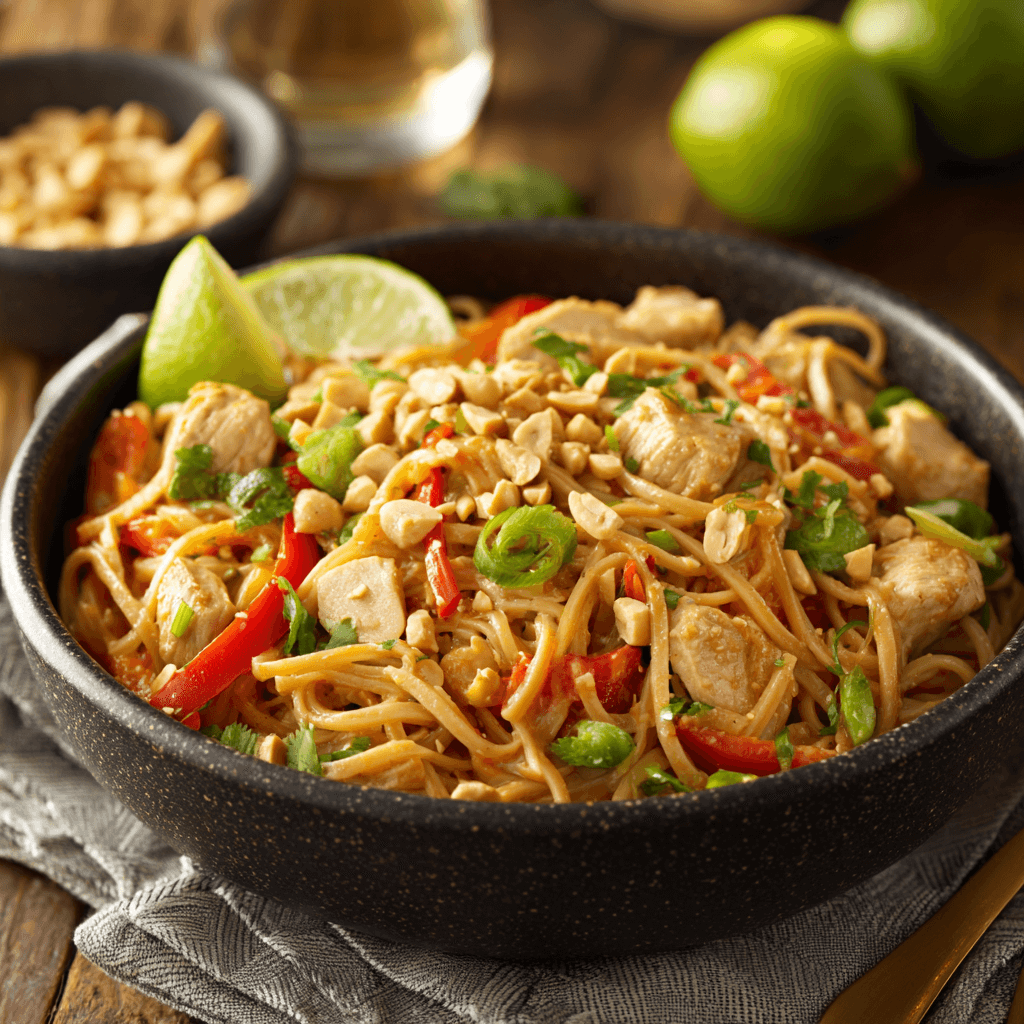 Nouilles Thaï au Poulet & Cacahuètes : un régal à découvrir !