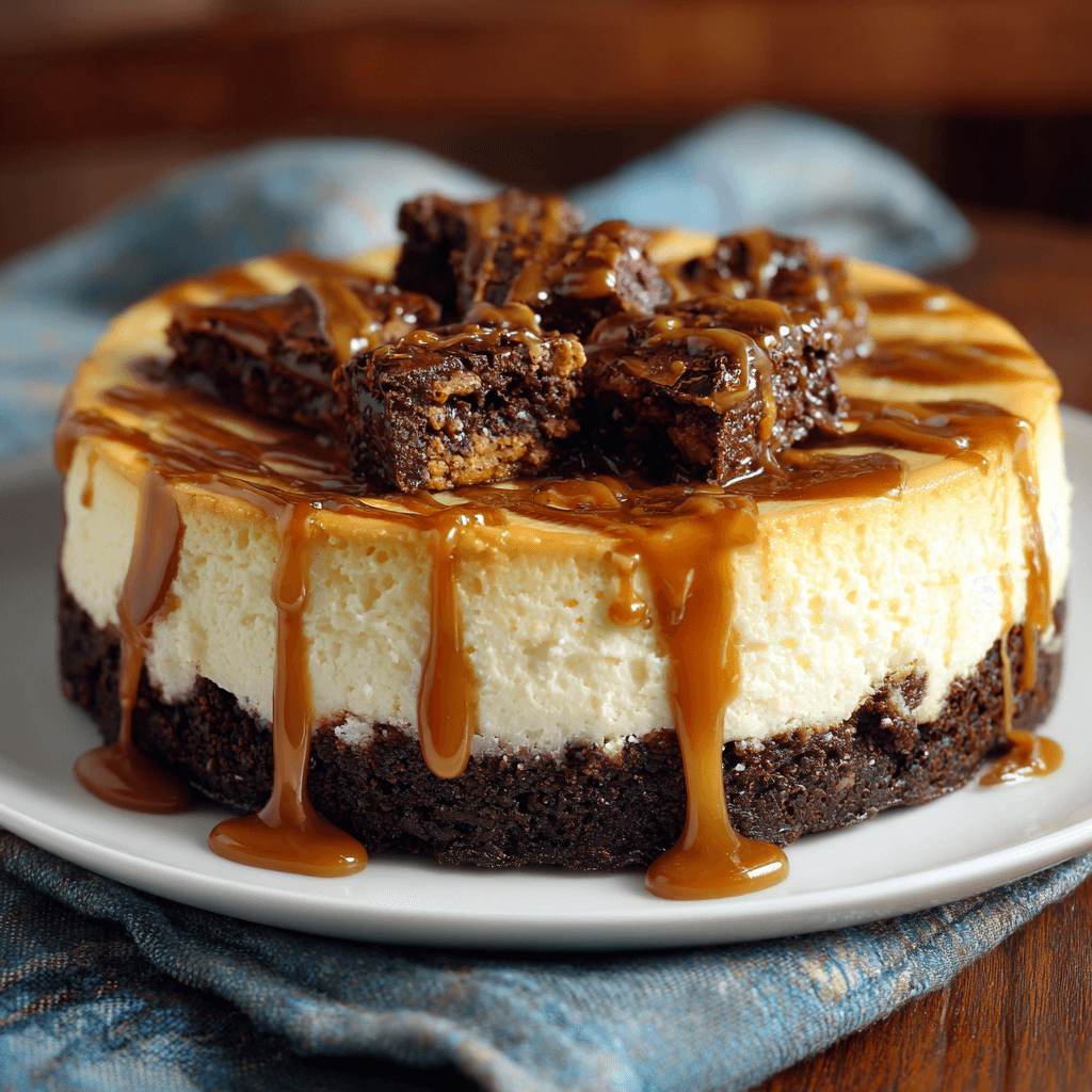 Délicieux cheesecake au caramel et aux brownies à découvrir !