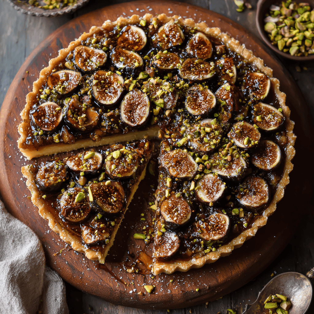 Tarte aux figues, au miel et aux pistaches sans effort : découvrez la recette facile !