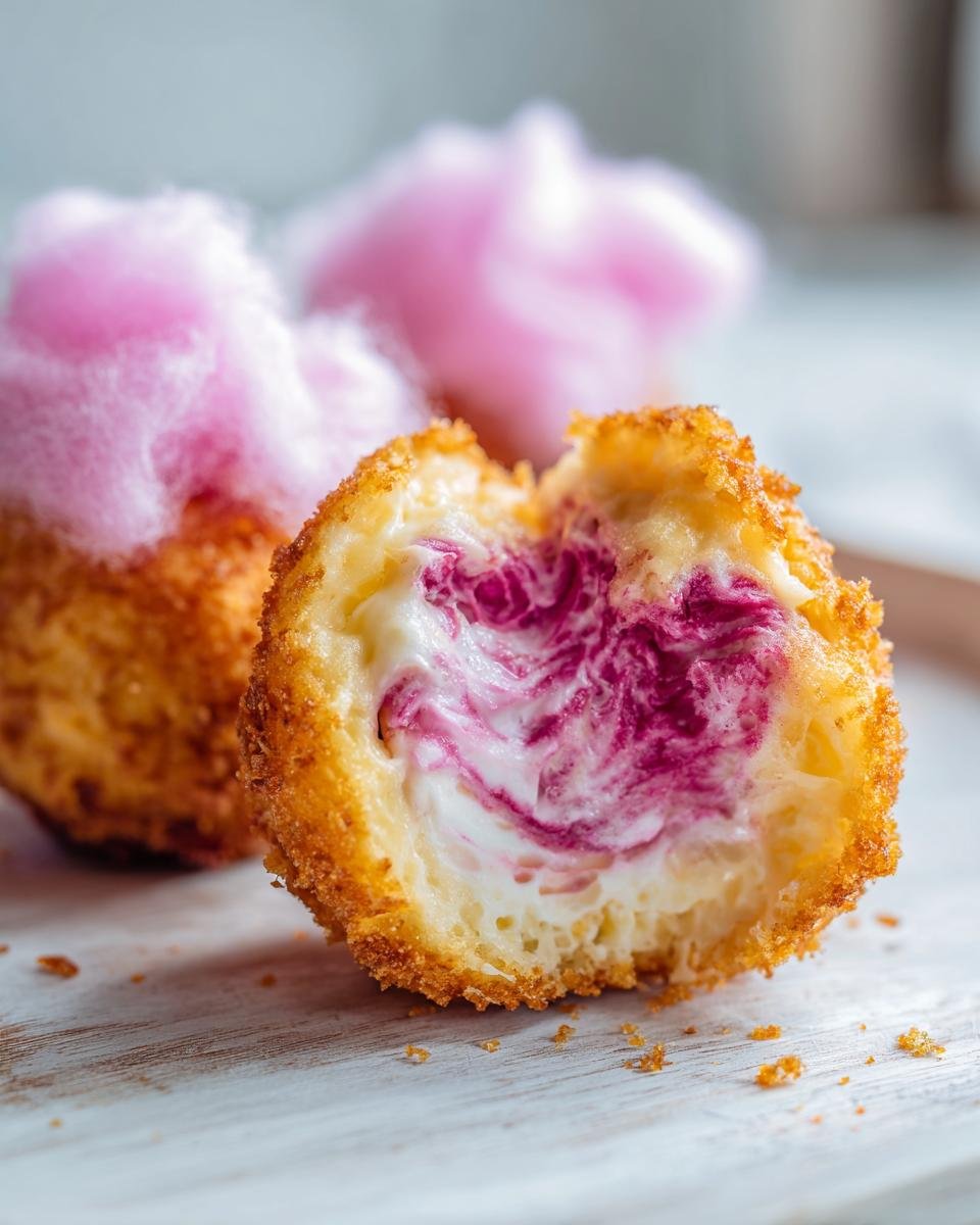 Bombes de cheesecake croustillantes à la barbe à papa - detail 2