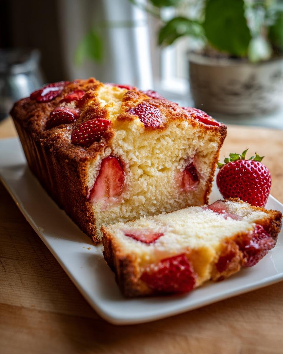 Gâteau quatre-quarts moelleux aux fraises - detail 1