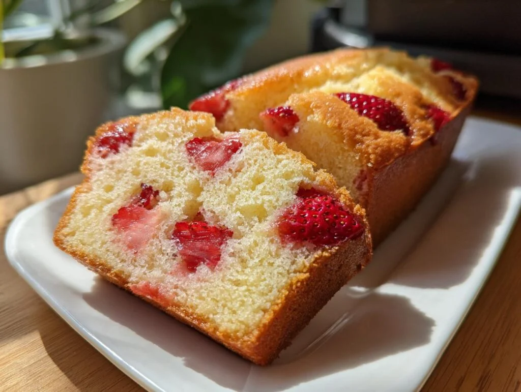 Gâteau quatre-quarts moelleux aux fraises