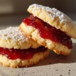 Petits sablés fourrés à la confiture de fraises
