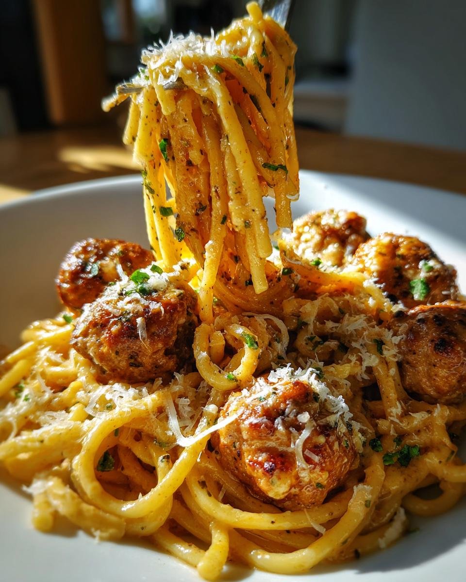 Pâtes crémeuses aux boulettes de viande cajun - detail 1