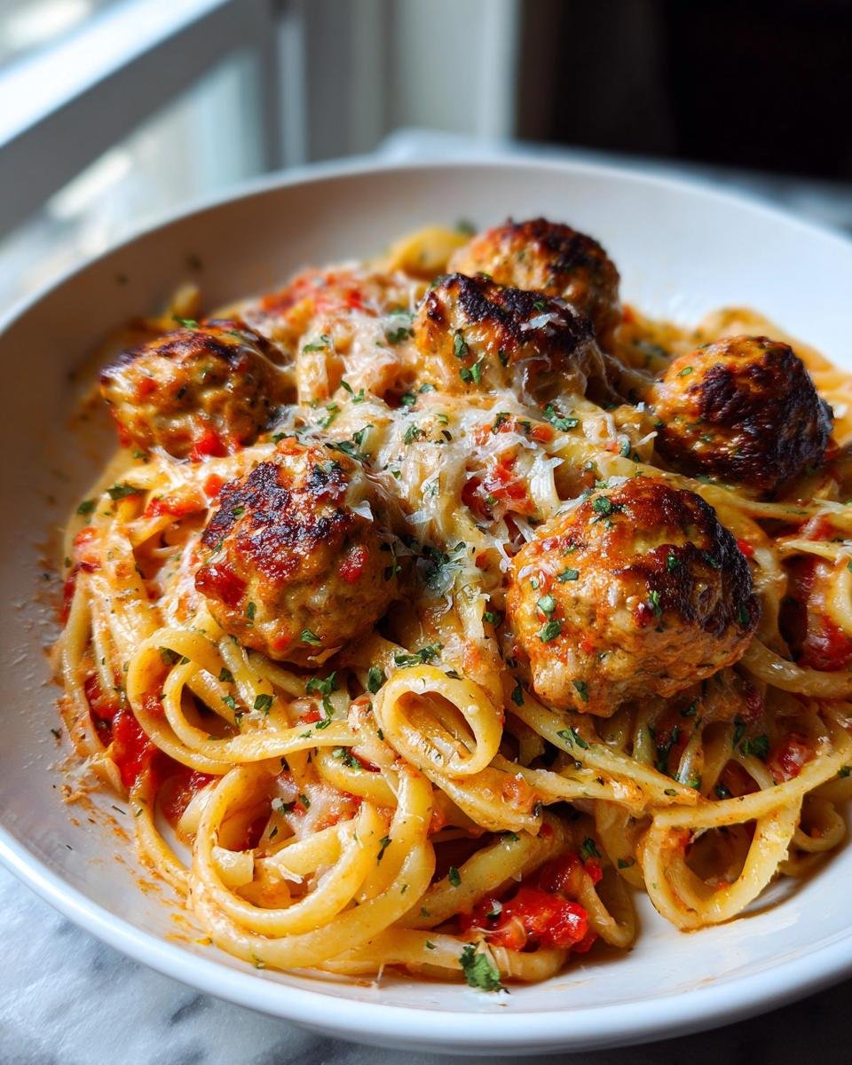 Pâtes crémeuses aux boulettes de viande cajun - detail 2