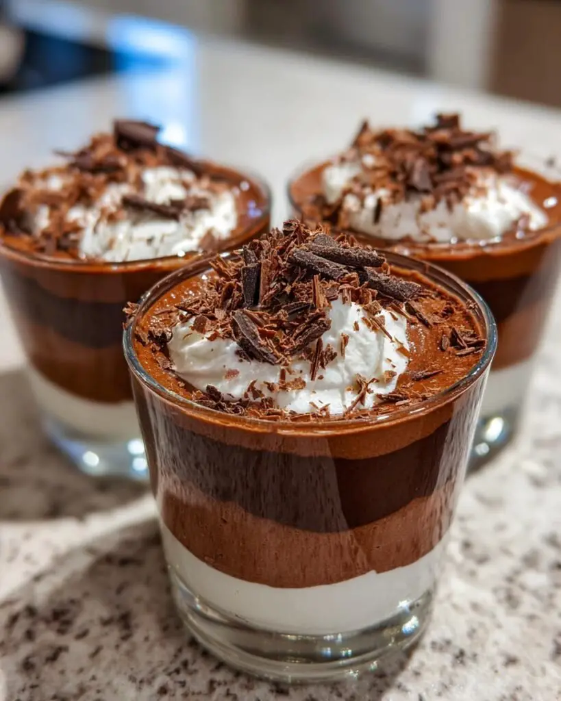 Recette de mousse aux trois chocolats en verrines