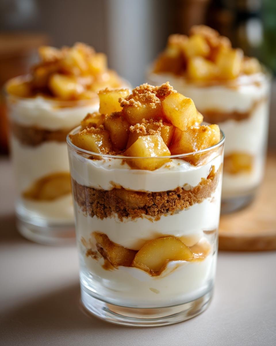 Recette de verrines de fromage blanc aux pommes caramélisées et spéculoos - detail 1