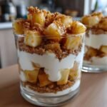 Recette de verrines de fromage blanc aux pommes caramélisées et spéculoos