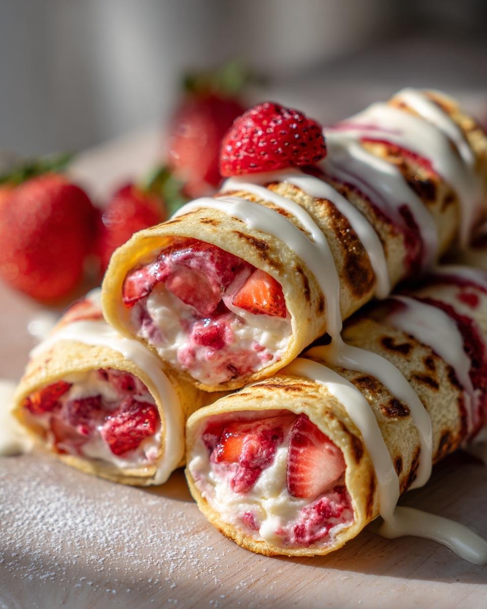 Roulés de cheesecake aux fraises - detail 2
