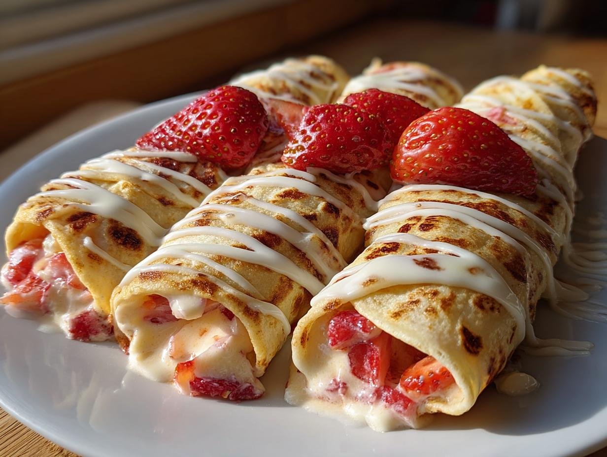 Roulés de cheesecake aux fraises