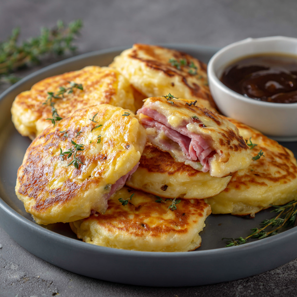 Les pancakes salés au jambon de boeuf et au fromage, un délice à découvrir !