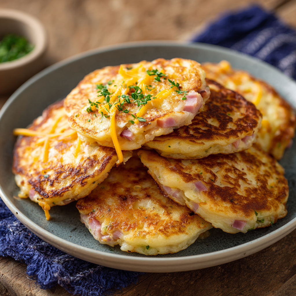Les pancakes salés au jambon de boeuf et au fromage, un délice à découvrir !